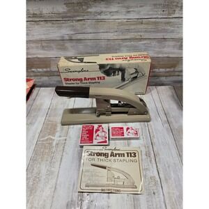 Vintage Swingline Strong Arm 113 Heavy Duty Stapler Box Set Staples Made in USA